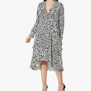 NWT - Calvin Klein Long Sleeve Tiered Wrap Dress